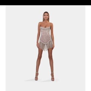 Corset silver short dress in S